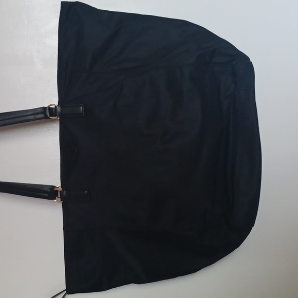 TORY BURCH BLACK NYLON ZIPPERED SHOULDER/TOTE BAG PURSE - Picture 3 of 5